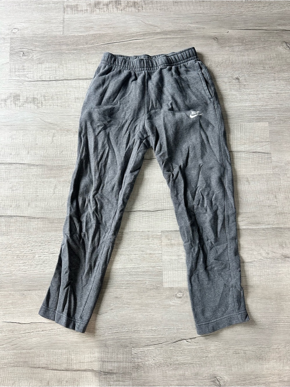 Nike Gray Fleece Jogger with White Logo Tag